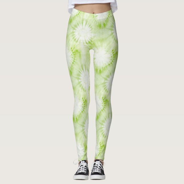 Legging Tinta Verde Limão Verde Tie Dye (Frente)