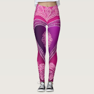 Legging Tinta vibrante e Lingerie roxa Arte AI de rendas
