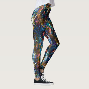 Legging Tintas pesadas que se sobrepõem em mistura colorid