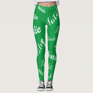 Legging Tipografia do nome personalizado Font Kelly Green