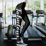 Legging Tipografia Fabulosa<br><div class="desc">Fabuloso (ou alterar texto e cor) Fácil de Design das suas próprias legendas personalizadas feitas em Ricaso - adicionar o seu próprio texto - alterar a cor e a cor e a fonte do texto em segundo plano clicando em personalizar</div>