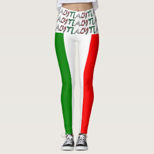 Legging Tipografia italiana do IL Tricolore da bandeira de
