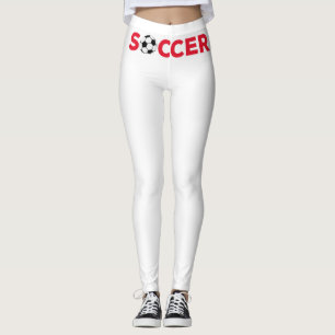 Legging Tipografia Vermelha Clássica de Futebol Negrito Fã