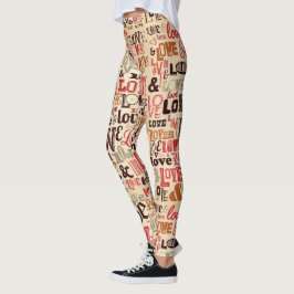 Legging Tipografia Vintage Love