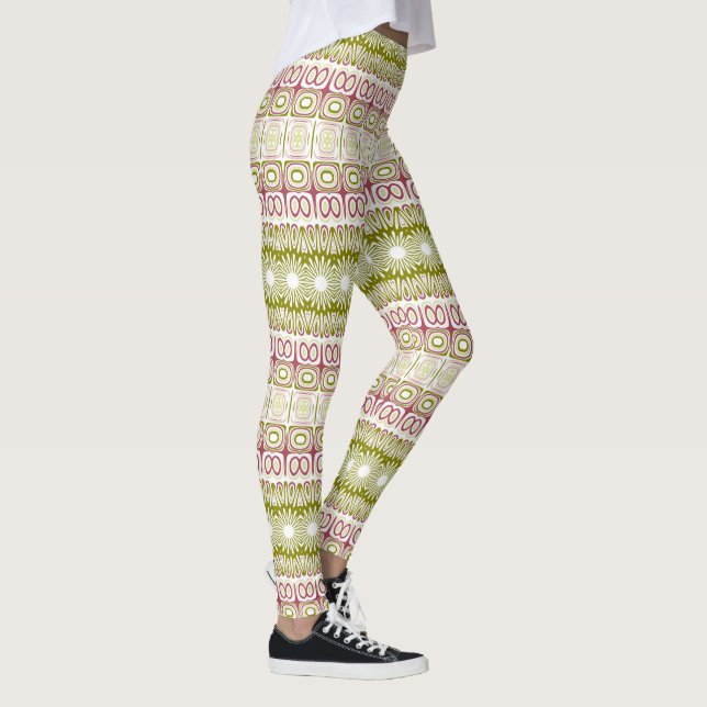 Legging Tiras de Caleidoscópio Rosa e Verde (Direita)
