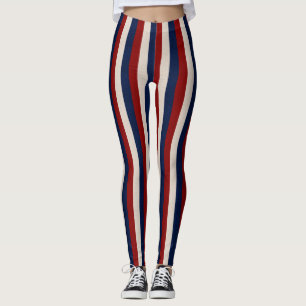 Legging Tiras de couro azul-branco-vermelho