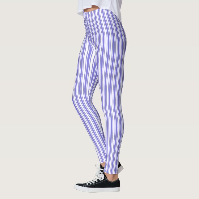 Legging Tiras de doces brancas e azuis (Esquerda)