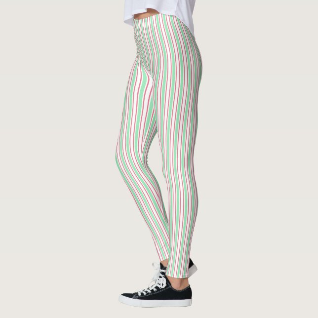 Legging Tiras doces brancas, cor-de-rosa e brancas (Esquerda)