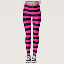 Legging Tiras rosa e pretas roxas quentes