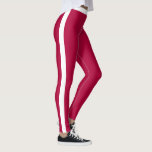 Legging Tiras vermelhas Lado branco ou escolha cores<br><div class="desc">Cores personalizadas - Leggings vermelhas de distribuição branca esportes - Design MIGNED - ou Escolher / Adicionar sua faixa e cores de legendas!</div>