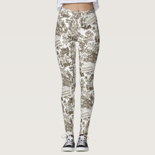 Legging Todos em Harmony Toile de Jouy (tinta natural)
