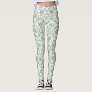 Legging Toile de Jouy Verde Menta com Querubim Barroco e U