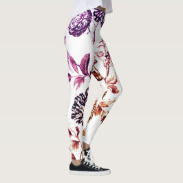 Legging Toile Floral n.o 2 de pinagem de jardim roxo