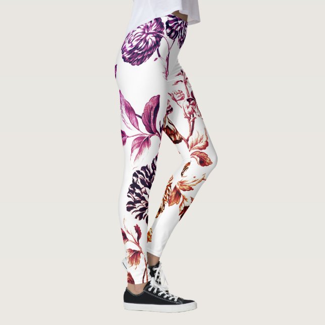 Legging Toile Floral n.o 2 de pinagem de jardim roxo (Direita)