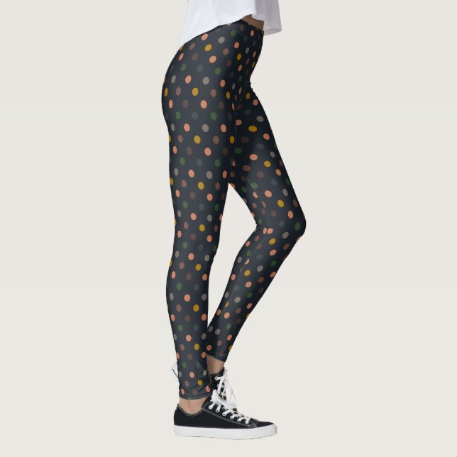 Legging Tom Florestal Tom Terra Escura Desenho de Bolinhas (Direita)