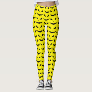 Legging Tomada de Halloween AssustadoraAnterior preto amar