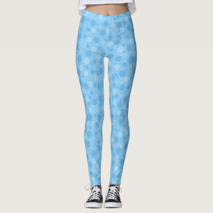 Legging tons azuis brilhantes com bolinhas na retro sessen