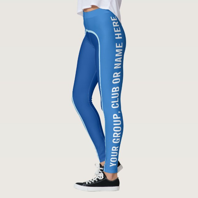 Legging Tons azuis Caneleiras nomeadas Customisable (Esquerda)