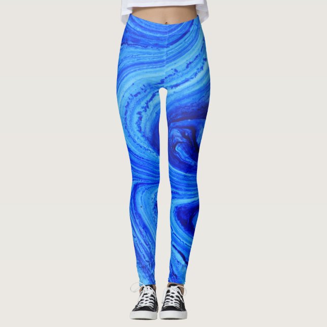 Legging Tons Azuis de Cor da Água (Frente)