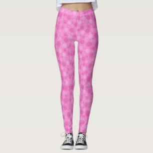 Legging Tons rosa lilás com bolinhas no estilo retrô dos a
