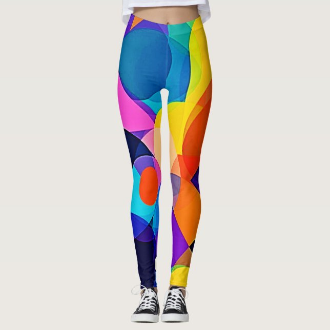 Legging Tons Sobrepostos: Fusão Abstrata (Frente)