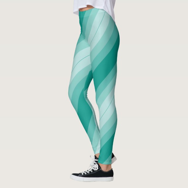 Legging Tons Teais Stripes Modelo Mulheres Modernas Elegan (Esquerda)