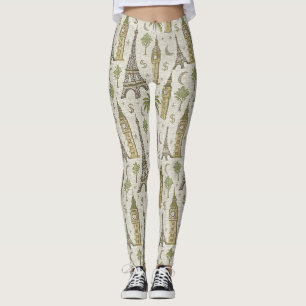 Legging Tons Terrosos Vintage Marco Mundial para Viajantes