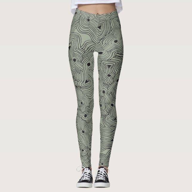 Legging Topografia torcida e torcida em qualquer cor (Frente)