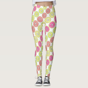 Legging Toranja Limão Limão Laranja Citrus Tropical Fruta