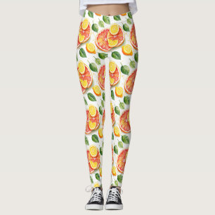 Legging Toranjas e limões Citros de Aquarelas