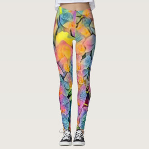 Legging Torquídeas multicoloridas pintura aquosa