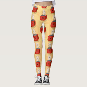 Legging Torrada de kawaii e desenho animado em torradeira 