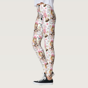 Legging Torre Eiffel Garota Parisiense Flor de Paris Coraç