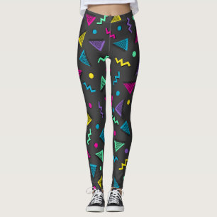 Legging Totalmente formas multicores 80s
