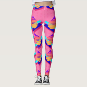 Legging Totalmente Oitenta Padrões do Triângulo Neon Memph