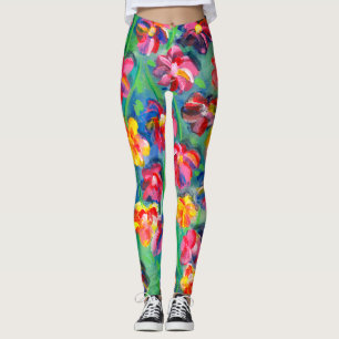 Legging Trabalho Artístico Original Colorido e Feliz Flor