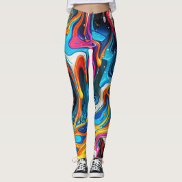 Legging trabalho de arte de abstrato 1217 - Pernas