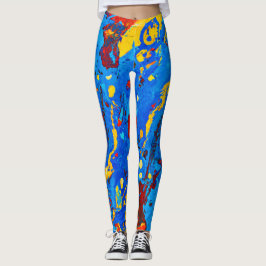 Legging Trabalho de arte de Abstrato de cor vívida