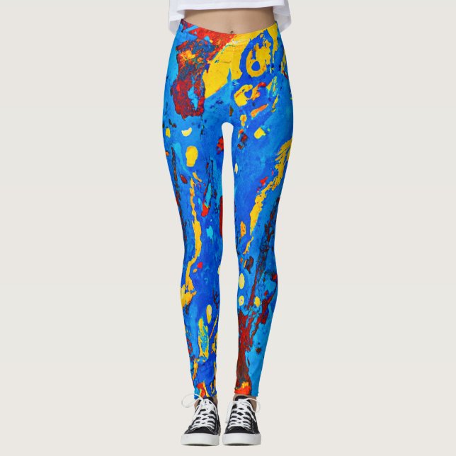 Legging Trabalho de arte de Abstrato de cor vívida (Frente)