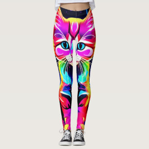 Legging Trabalho de arte de Gato Vibrante