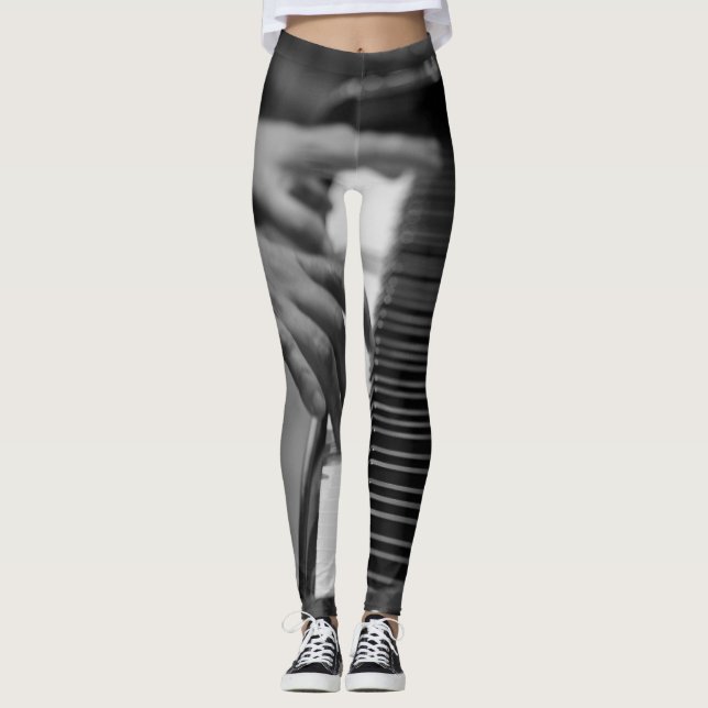 Legging Trabalho de arte de Piano Incrível (Frente)