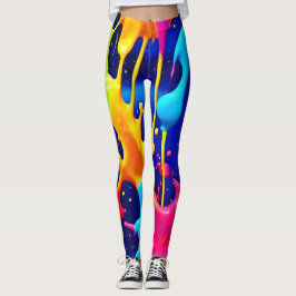 Legging Trabalho de arte de pintura colorido