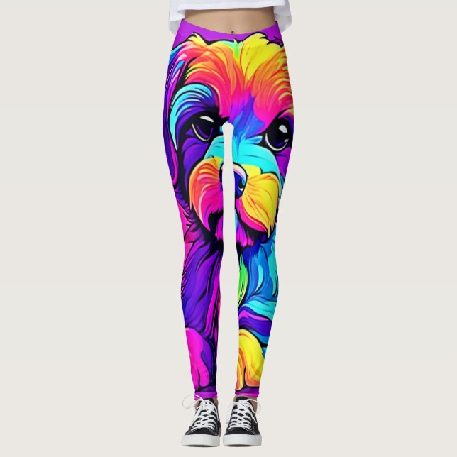 Legging Trabalho de arte do arco-íris (Frente)