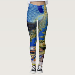 Legging Trabalhos de arte da colônia do espaço/arte da