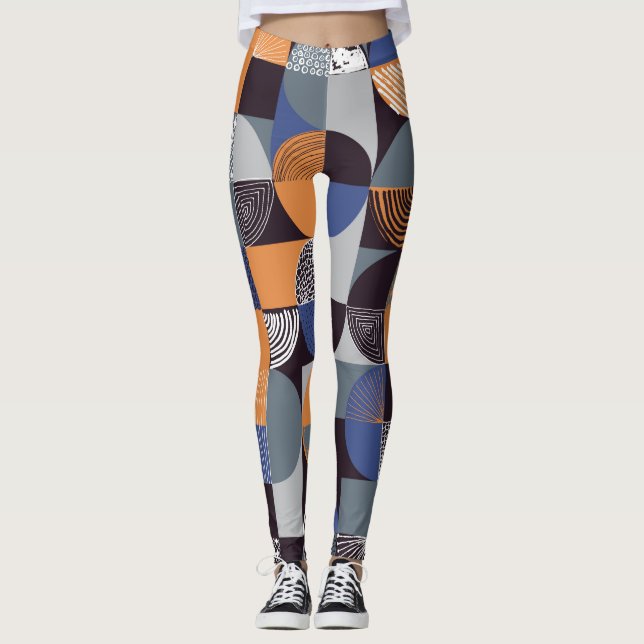 Legging Traçado Geométrico: Criativo Sem Costura. (Frente)