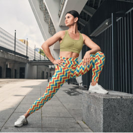 Legging Traço Colorido de Grelha Cortada