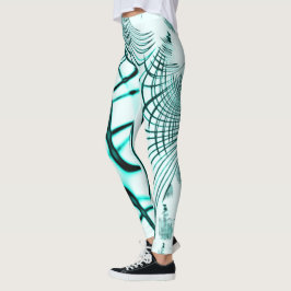 Legging Traço curvo do aqua ciano cruzado sobre fundo leve
