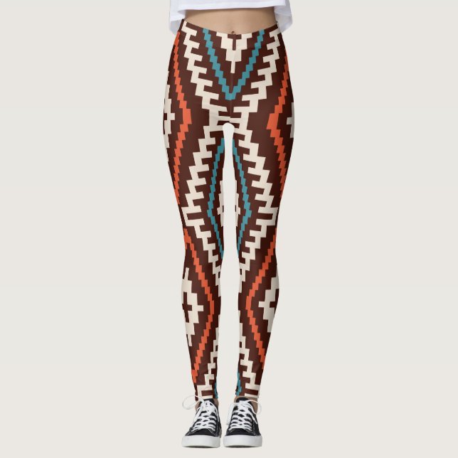 Legging Traço de Na moda de Moda Geométrica Padrão (Frente)