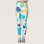 Legging Traços Coloridos do Pincel de Tinta<br><div class="desc">O padrão brilhante e colorido dos pincéis de aquarela apresenta lindas matizes amarelas,  verdes,  aqua e azuis.</div>