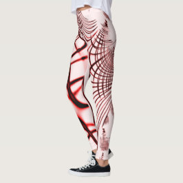 Legging Traços curvos vermelhos cruzados sobre fundo leve